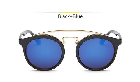 GATSBY Double Bridge Round Sunglasses Women Men Fashion Aviation Mirror Sun glasses