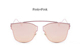 Brand Designer Cat Eye Sunglasses Fashion Rimless Women Cate ye Metal Mirror Sunglasses Luxury Female