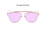 Brand Designer Cat Eye Sunglasses Fashion Rimless Women Cate ye Metal Mirror Sunglasses Luxury Female