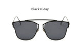 Brand Designer Cat Eye Sunglasses Fashion Rimless Women Cate ye Metal Mirror Sunglasses Luxury Female