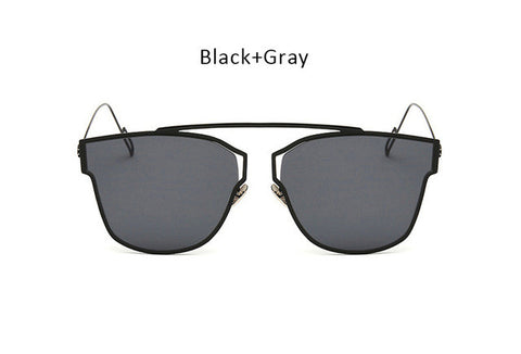 Brand Designer Cat Eye Sunglasses Fashion Rimless Women Cate ye Metal Mirror Sunglasses Luxury Female
