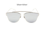 Brand Designer Cat Eye Sunglasses Fashion Rimless Women Cate ye Metal Mirror Sunglasses Luxury Female