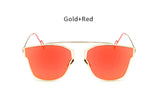 Brand Designer Cat Eye Sunglasses Fashion Rimless Women Cate ye Metal Mirror Sunglasses Luxury Female