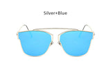 Brand Designer Cat Eye Sunglasses Fashion Rimless Women Cate ye Metal Mirror Sunglasses Luxury Female