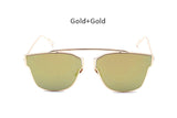 Brand Designer Cat Eye Sunglasses Fashion Rimless Women Cate ye Metal Mirror Sunglasses Luxury Female
