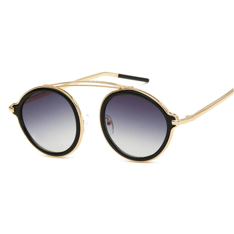 Vintage Single Bridge Brand Designer Mirror Sun Glasses For Ladies Female