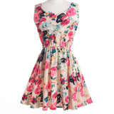 Women Summer Chiffon Dress Sexy  Fashion Women Summer Printed Sleeveless Mini Dresses