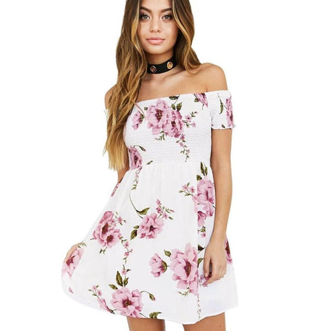 Women Floral Printing Beach Casual Evening Party Short vestidos de trabajo de oficina Mini Dress