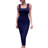 Women's Sexy Slim Sleeveless Body con Party Cocktail Club Mid Dresses Cotton Casual Vestidos