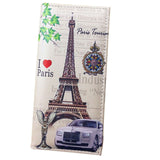 Xiniu wallet women leather Paris Flags Eiffel Tower Lady Long Wallet