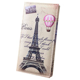 Xiniu wallet women leather Paris Flags Eiffel Tower Lady Long Wallet