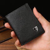 JINBAOLAI Men Short Walltes Leather Credit/ID Card Holder Billfold Purse Mens Mini Wallet