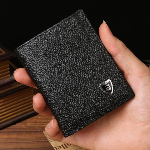 JINBAOLAI Men Short Walltes Leather Credit/ID Card Holder Billfold Purse Mens Mini Wallet