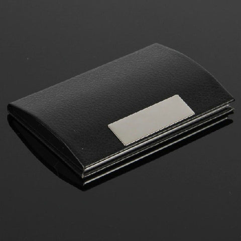 Men leather Metal card holder Business Credit Card Name Id case for cards