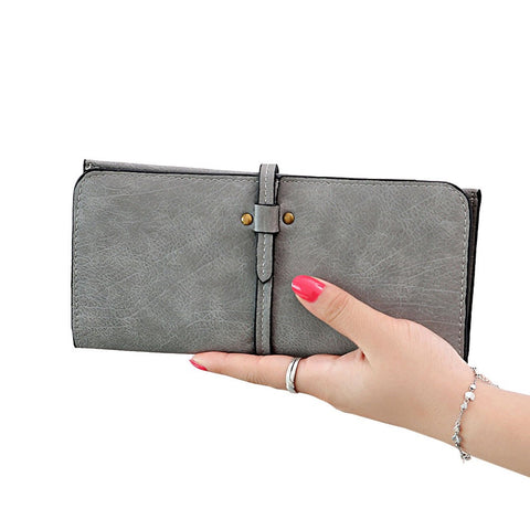 carteras mujer Women Drawstring Coin Purse Long Wallet Solid Card Holders Handbag Women Wallets