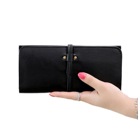 carteras mujer Women Drawstring Coin Purse Long Wallet Solid Card Holders Handbag Women Wallets