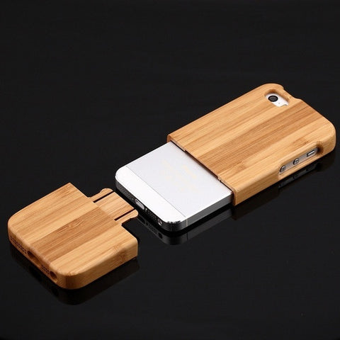 Wood Wooden Bamboo Back Case Cover Skin Protector For iPhone 5G 5S