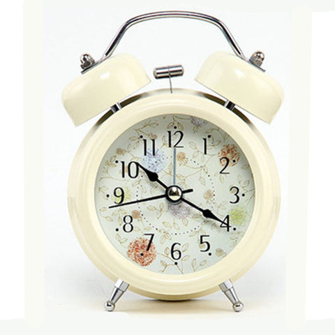 Quiet Non-ticking Silent Quartz Analog Retro Vintage Bedside Twin Bell Alarm Clock