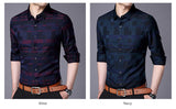 Business Casual Shirts Men Famous Brand Clothing Plaid Long Sleeve Camisa Masculina