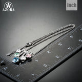 AZORA 5 Series Flower With Colorful Stellux Austrian Crystals Pendant Necklace TN0143