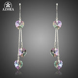 AZORA Romantic Dangling Heart Stellux Austrian Crystal Drop Earrings for Valentine's Day Gift TE0241