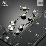 AZORA Romantic Dangling Heart Stellux Austrian Crystal Drop Earrings for Valentine's Day Gift TE0241