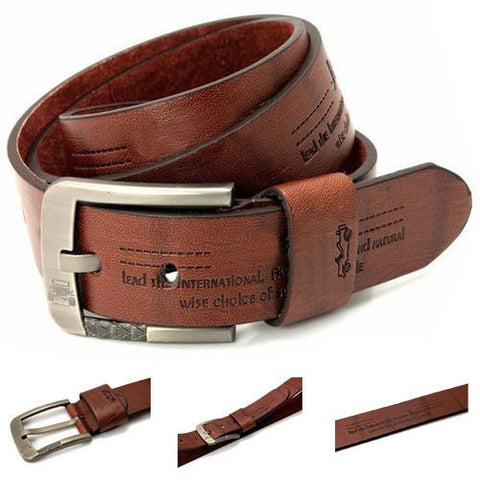 Men Buckle Designer Waistband Handmade Waist Leather Belt