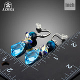 AZORA Genuine Dazzling Blue Irregular Shape Top Quality Austrian Crystal Drop Earrings for Valentine's Day Gifts TE0276