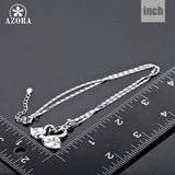 AZORA White Gold Color Stellux Austrian Crystal Big goose and little goose connected Pendant Necklace TN0004