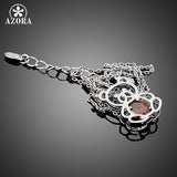 AZORA White Gold Color Stellux Austrian Crystals Rubasse Bear Pendant Necklace TN0015