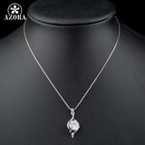 AZORA Elegant Princess Gift With Clear Cubic Zirconia Pendant Necklace TN0147