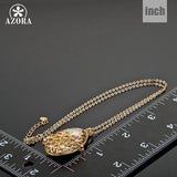 AZORA Five Flower Gold Color Big Stellux Austrian Crystal Pendant Necklace TN0060