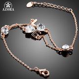 AZORA Romantic lOVE Design for Valentine's Day Gift With Rose Gold Color Stellux Austrian Crystal Bracelet TS0139