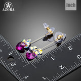AZORA Romantic Gold Color Cluster Color Gradient Stellux Austrian Crystal Heart Drop Earrings for Women TE0259