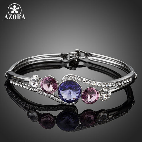 AZORA Classic 5 pcs Colorful Stellux Austrian Crystals Bangle Bracelet for Women TB0045