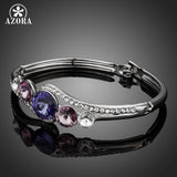 AZORA Classic 5 pcs Colorful Stellux Austrian Crystals Bangle Bracelet for Women TB0045
