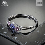 AZORA Classic 5 pcs Colorful Stellux Austrian Crystals Bangle Bracelet for Women TB0045