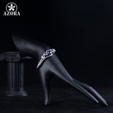 AZORA Classic 5 pcs Colorful Stellux Austrian Crystals Bangle Bracelet for Women TB0045