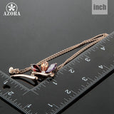 AZORA Magic Snake Rose Gold Color Stellux Austrian Crystal Jewelry Pendant Necklace TN0089