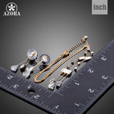 AZORA Elegant Gold Color Stellux Austrian Crystal Water Drop Earrings and Pendant Necklace Jewelry Sets TG0192