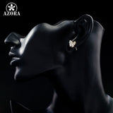 AZORA Gold Color Austrian Crystal Lovely Butterfly Stud Earring TE0015
