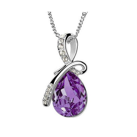 Women Lady Rhinestone Chain Crystal Necklace Pendant
