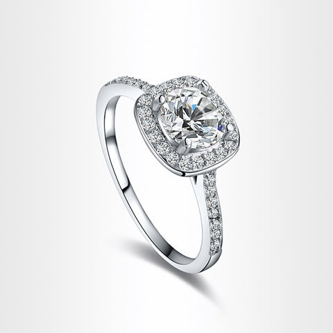 Princess Square Diamond Ring Luxury Elegance Fashion Wedding Ring