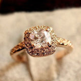 Princess Square Diamond Ring Luxury Elegance Fashion Wedding Ring
