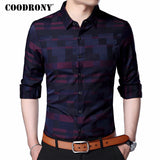 Business Casual Shirts Men Famous Brand Clothing Plaid Long Sleeve Camisa Masculina