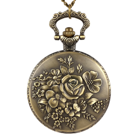Vintage Cute Floral Pendant Necklace Watch Creative Jewelry Accessory Great Gift