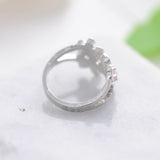 Cherry Blossom Pink Enamel Heart Floral Finger Ring