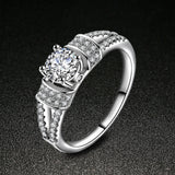 Fashion Jewelry Silver White Zircon Wedding Ring