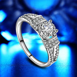 Fashion Jewelry Silver White Zircon Wedding Ring