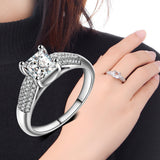 Fashion Jewelry Silver White Zircon Wedding Ring